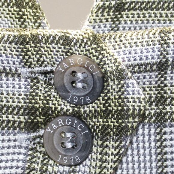 YARGICI Green Plaid Wide Leg Trouser Size 12 NWT - Picture 5 of 7